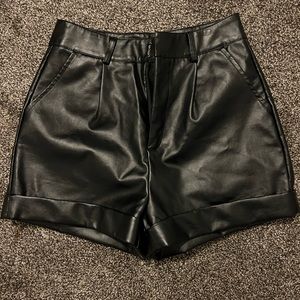 SHEIN faux leather high-waisted shorts size small.
